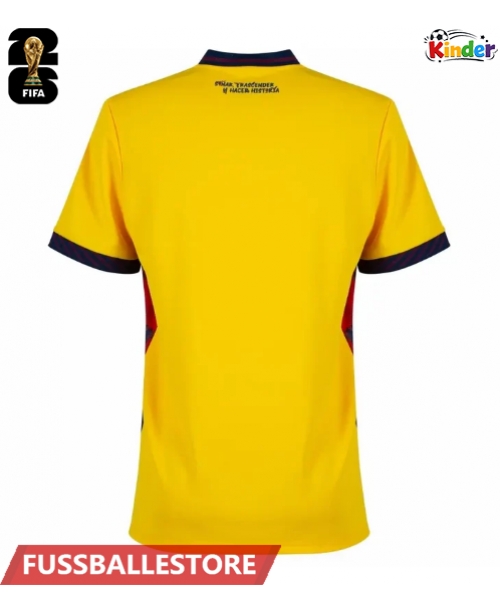 Günstige Ecuador Heimtrikotsatz Kinder WM 2026 Kurzarm (+ Kurze Hosen)